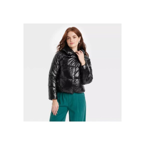 a new day Jackets & Blazers - Women's Short Relaxed Puffer Jacket - A New Day Medium